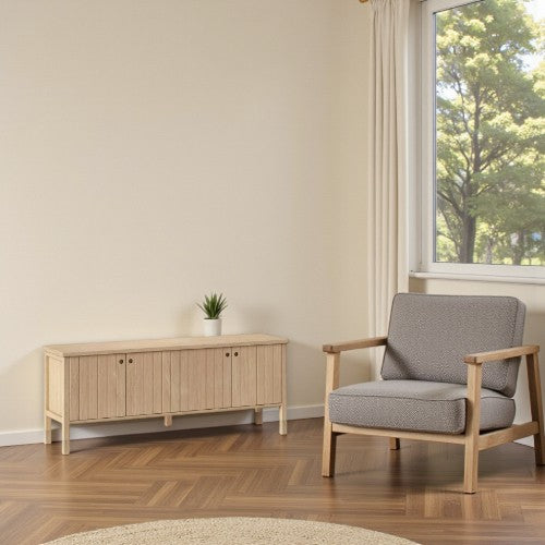 Livingstone Planked TV Stand for TVs up to 69" Natural - Threshold - Yalz Store