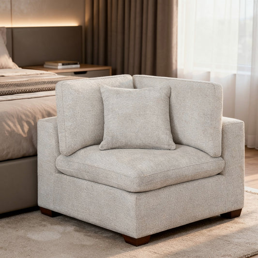 Lowell Corner Chair – Modern Modular Upholstered Corner Seat with Premium Fabric, Durable Frame & Plush Cushioning - Yalz Store