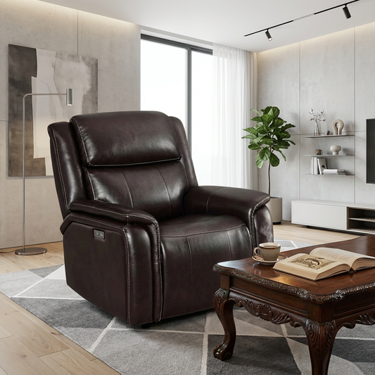 Bryson Power Recliner – Adjustable Electric Recliner Chair with Headrest and USB Ports - Yalz Store