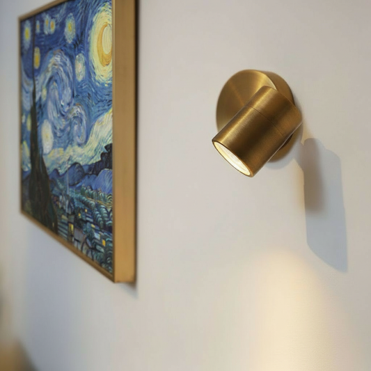 Shura Brushed Brass Integrated LED Spot Light – Adjustable & Rotatable Ceiling Fixture, 3000K Warm White, 490 Lumens - Yalz Store