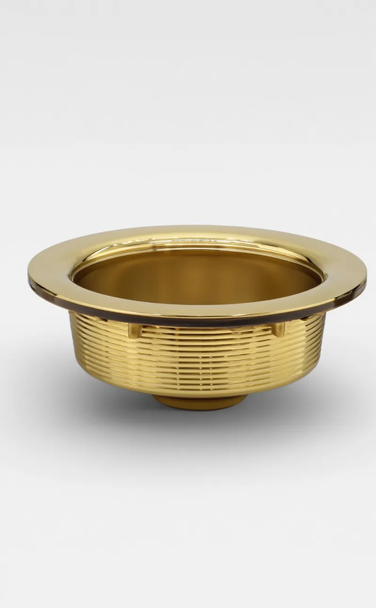 Westbrass D214-01 3-1/2" Post Style Large Kitchen Sink Basket Strainer, 1-Pack, Polished Brass - Yalz Store
