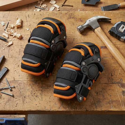 Klein Tools 60491 Hinged Knee Pads, Heavy Duty Gel Foam Protective Knee Pads with Quick-Fasten Buckle and Thigh Strap, Black - Yalz Store