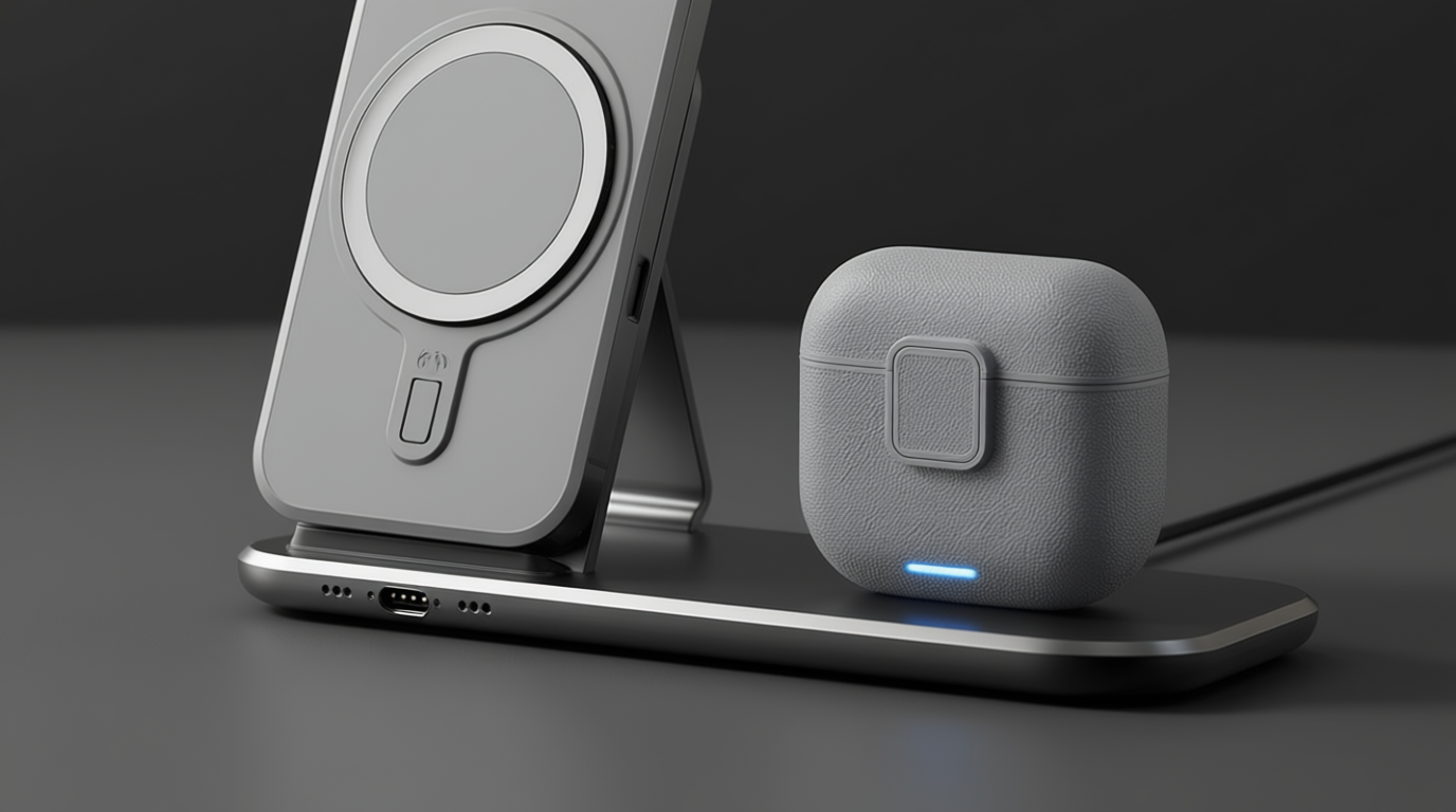 Compatible with AirPods 4th Generation Case – Magnetic Auto-Lock Charging Cover with Phone Stand and Cleaning Kit, Supports Active Noise Cancellation Model, Shockproof Protective Case - Yalz Store