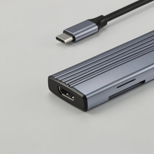 7-in-1 USB-C Hub Adapter with 4K HDMI, 100W PD Charging, 3 USB-A Ports, SD Card Reader – Compatible with Laptops, Tablets and Phones - Yalz Store