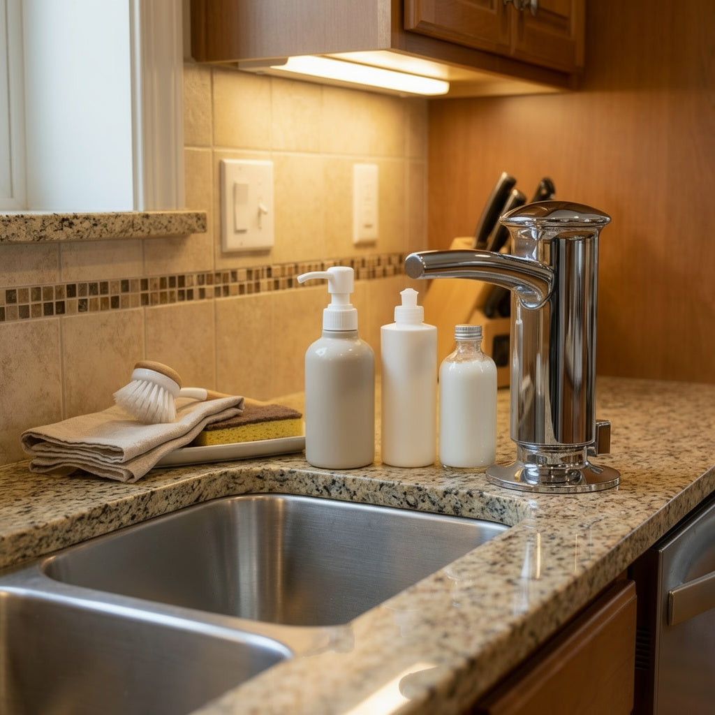 KOHLER 1895-C-CP Kitchen Sink Soap Dispenser with Contemporary Design, Store Liquid Soap, Dishwasher Liquid, or Hand Lotion, Polished Chrome, 16oz - Yalz Store