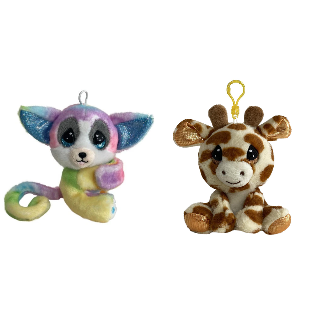 Cutie Pet-tudies Collection: Mila Bush Baby, Stretch Giraffe Plush & Dollibu Pink Unicorn Plush Keychain