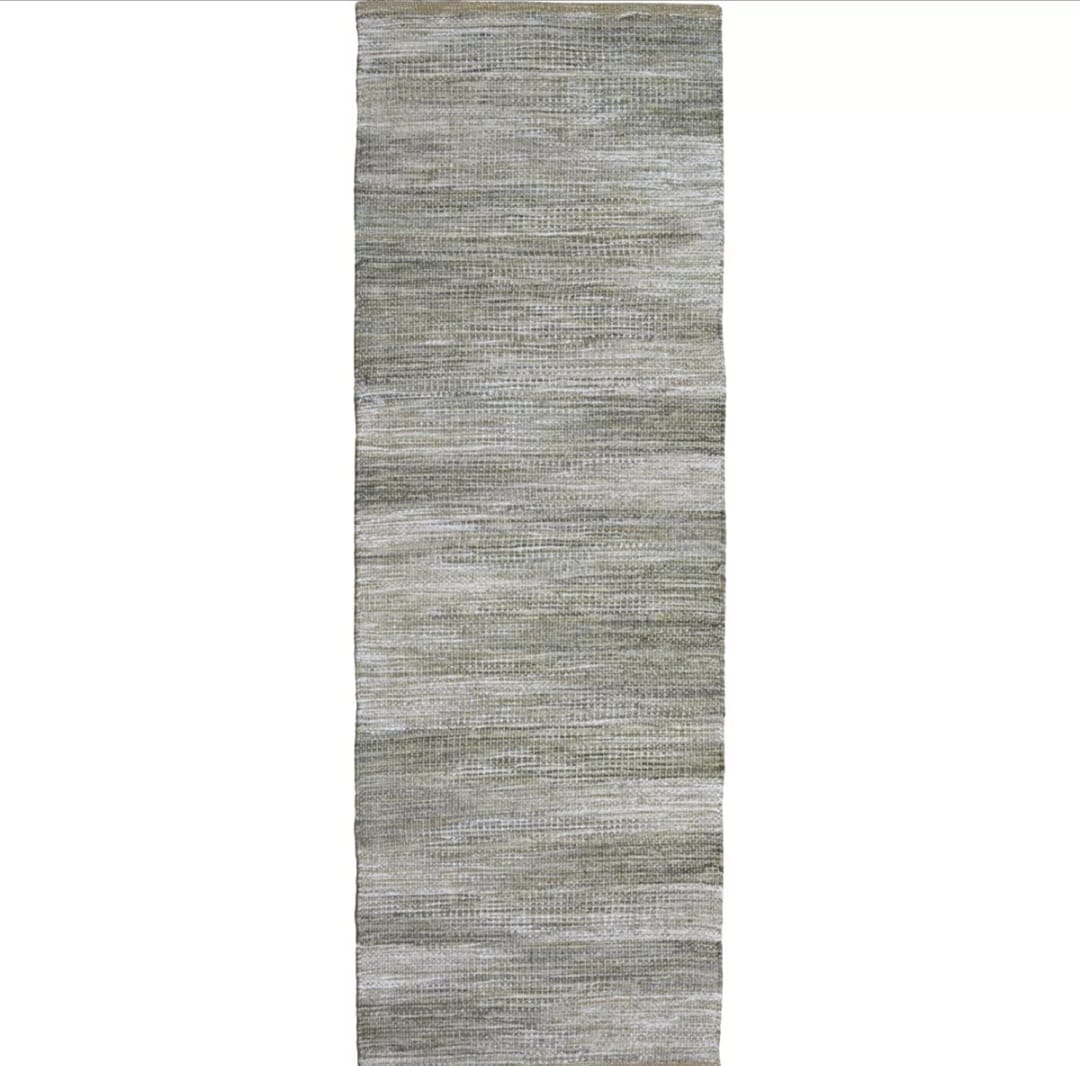 2'4"x7' Runner Woven Rug Gray - Threshold: Handmade Multi-Stripe Flat Pile, Jute & Cotton, Indoor Traditional Decor