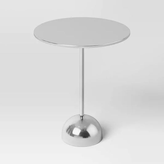 Optimistic Pedestal Metal Accent Table Chrome - Room Essentials