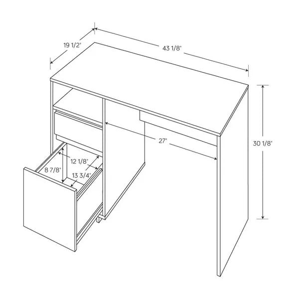 Dorm Storage Desk Espresso - Room Essentials: Home Office Computer Desk with Shelf & Metal Hardware - Yalz Store