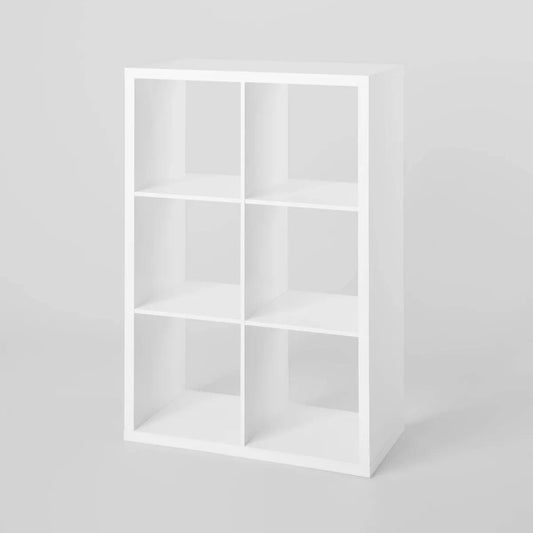 6 Cube Organizer White - Brightroom Decorative Bookshelf, Cubby Storage, MDF & Particle Board, 13 System Compatible