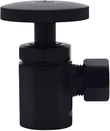 Premium Matte Black Round Handle Angle Stop Valve