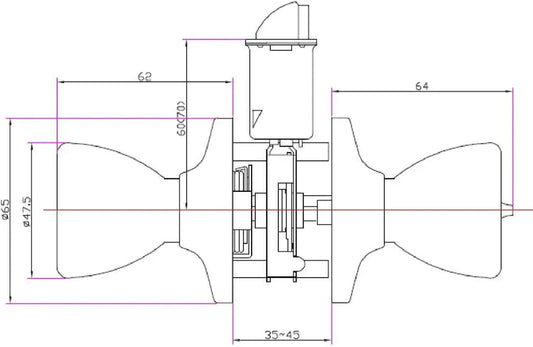 Generic Terrace Door Lockset, Oil Rubbed Bronze Finish, R3 Backset
