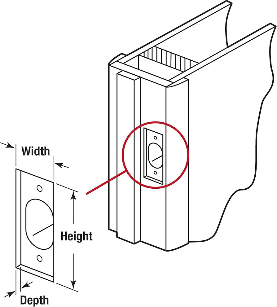 Generic Standard T-Strike Door Strike Plate – Stainless Steel, Brass Plated, 2-1/8 in. Hole Spacing - Yalz Store