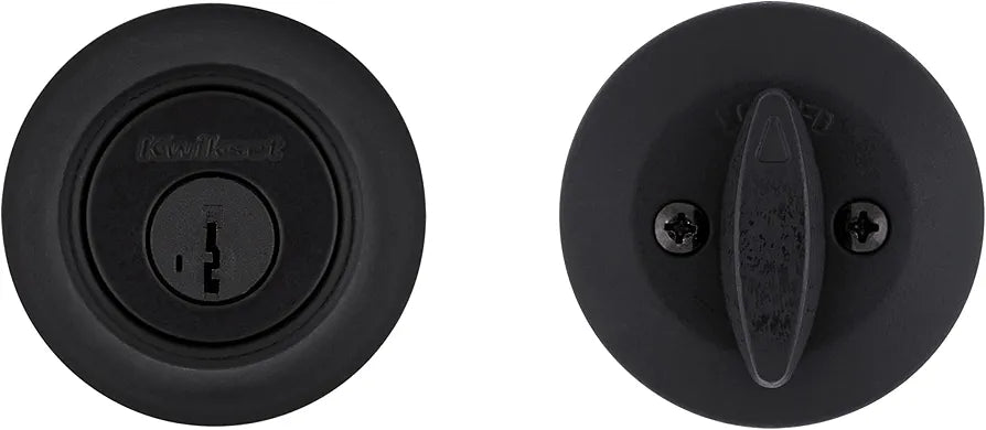 Generic Single Cylinder Deadbolt Lock – Matte Black Round Keyed Entry Door