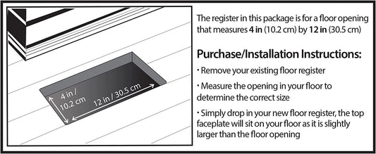 Gothic Bronze Steel Floor Register – 2" x 12"