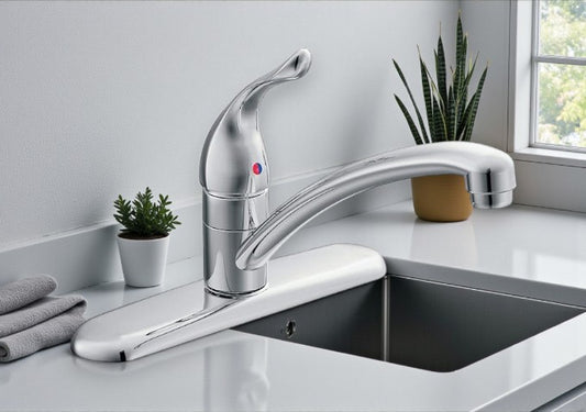 Moen 67425 Chrome one-Handle Kitchen Faucet, 0.5, Chrome - Yalz Store