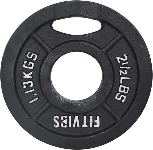 Signature Fitness Cast Iron Plate Weight Plate for Strength Training and Weightlifting, 1-Inch Center (Standard), 2.5LB (Set of 6)