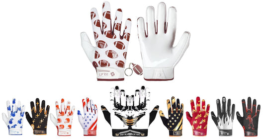 Kids Football Receiver Gloves – Sticky Grip Youth Sports Gloves for Boys & Girls, Comfortable Stretch Fit, Size L (6.5")