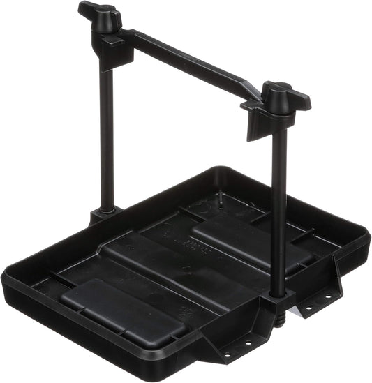 Attwood 9090-5 Adjustable Battery Tray, for 27/27m Series Batteries, Heavy-Duty Black Plastic, Height-Adjustable Crossbar