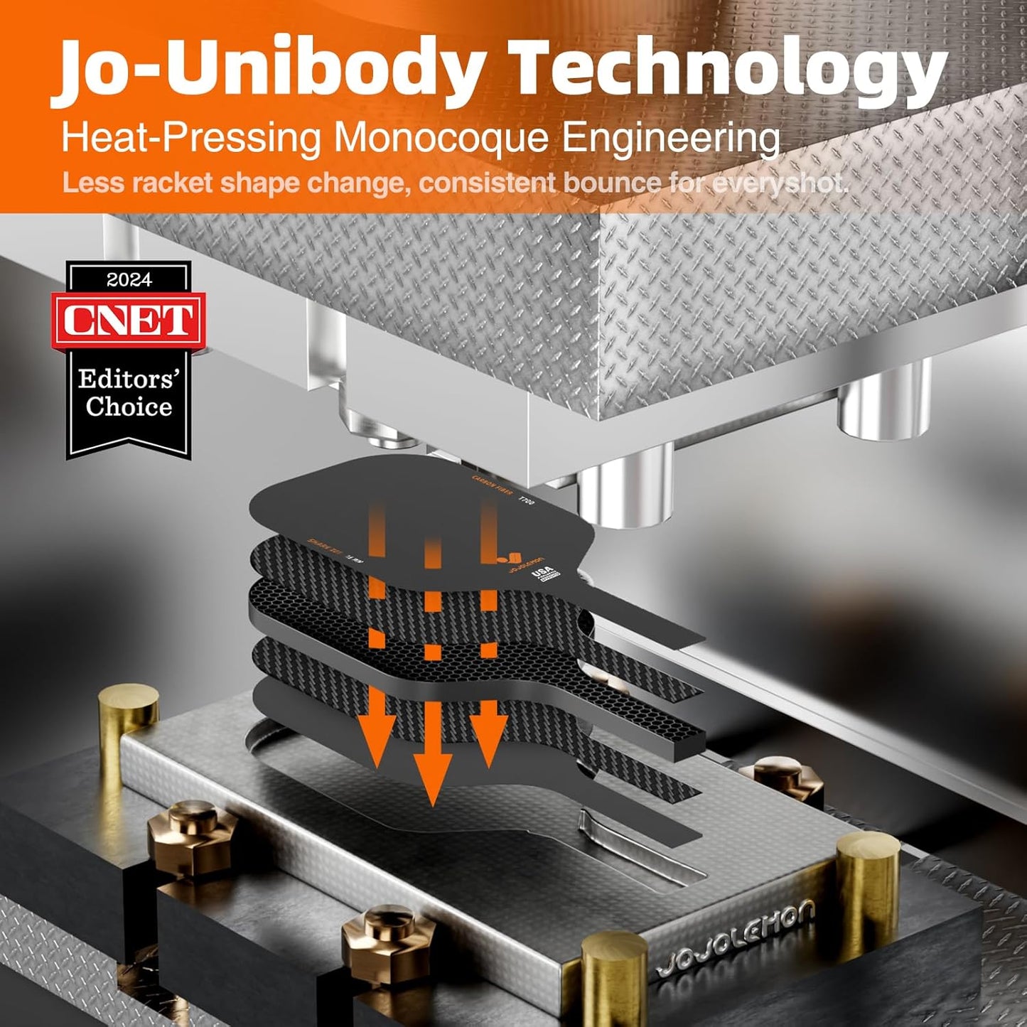 JOJOLEMON Pickleball Paddles, Hybrid Carbon Fiber & Kevlar Rackets with 16mm Polymer Honeycomb Core, Designed for Ultimate Spin & Precise Control - USAPA Approved