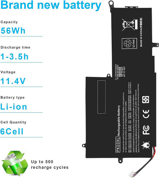 HP Spectre X360 Replacement Battery 11.4V 56Wh 3-Cell Li-ion for G1/G2 Series - Yalz Store