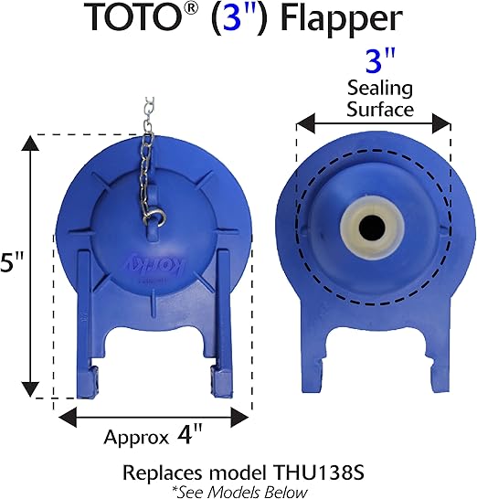 3-Inch Toilet Flapper – Easy Install, Blue - Yalz Store