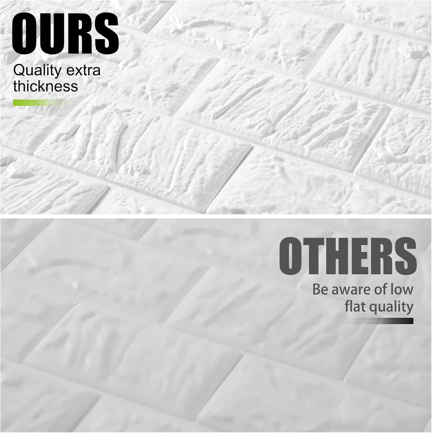 Self-Adhesive 3D Brick Wall Panels - Peel and Stick Foam Wallpaper Tiles for Interior Decor - Waterproof White Textured Wall Covering - 30 Pack (28.81 sq ft)