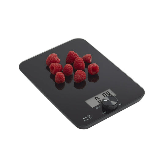 Digital Glass Top Kitchen Food Scale – Black Stainless Steel - Yalz Store