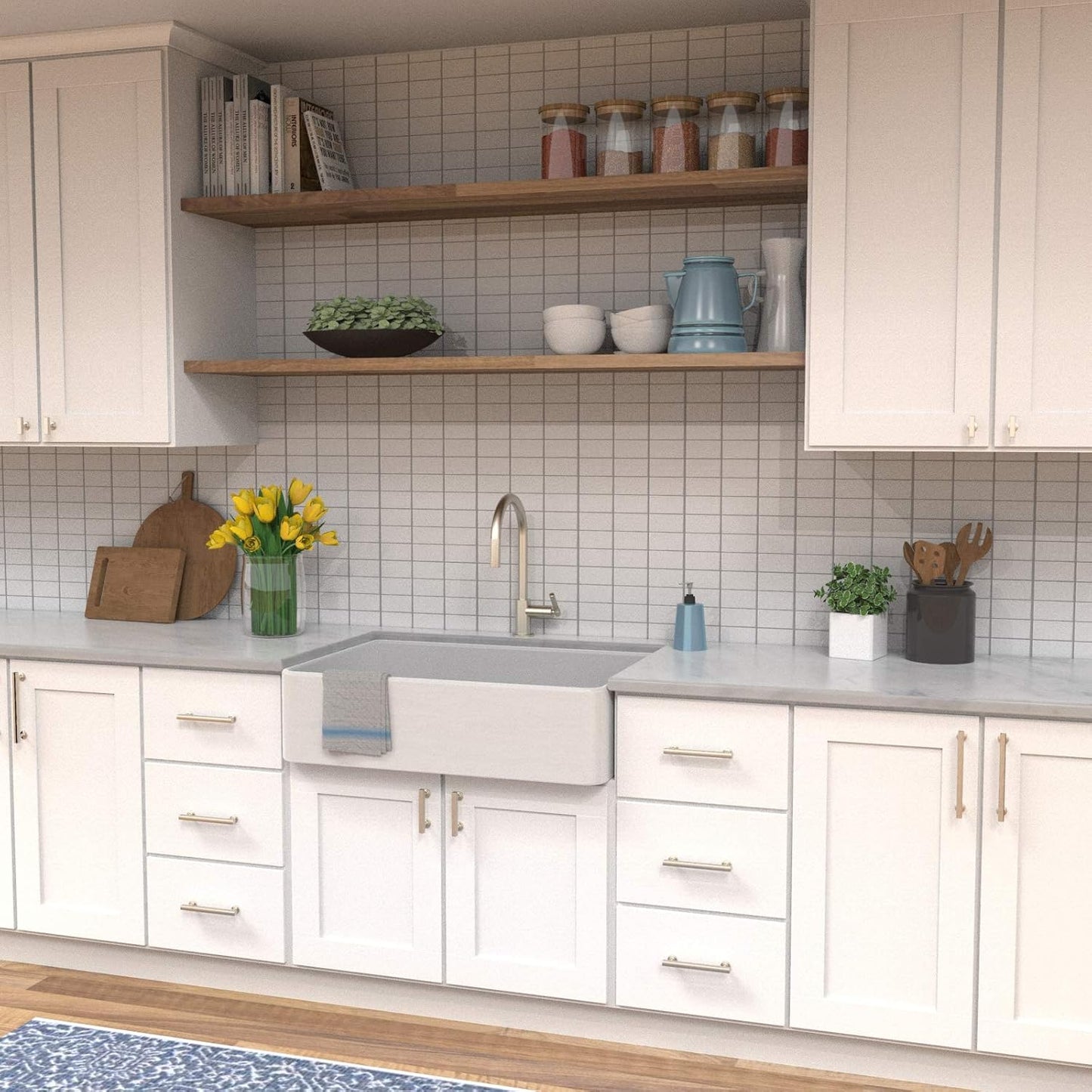 Hickory Hardware 10 Pack Solid Core Kitchen Cabinet Pulls, Luxury Cabinet Handles, Hardware for Doors & Dresser Drawers, 5-1/16 Inch (128mm) Hole Center, Stainless Steel, Greenwich Collection