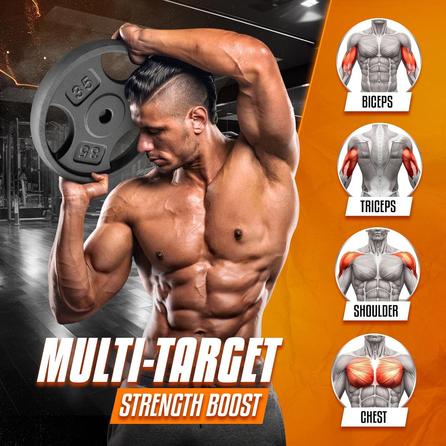 Yes4All 1 Inch Grip Cast Iron Weight Plates for Dumbbells – Standard Weight Plates - 10lb - Single