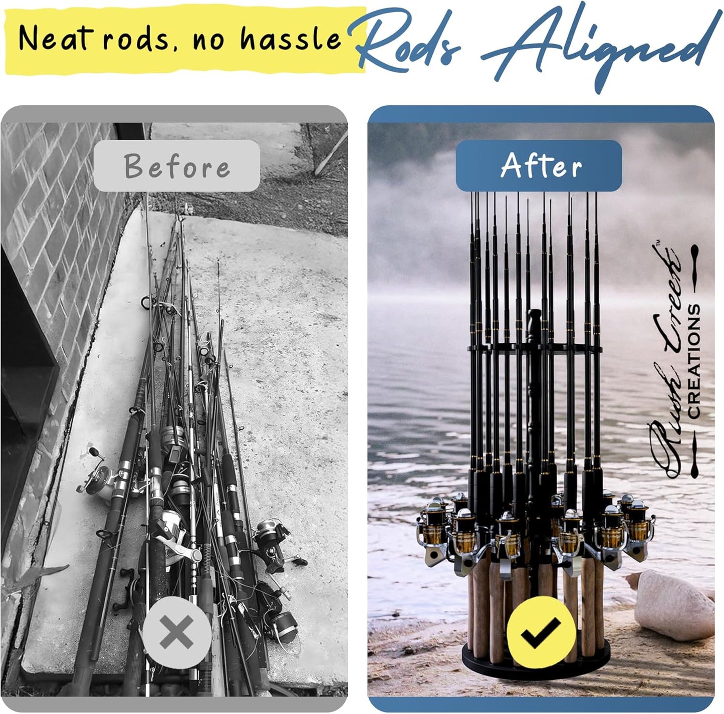 Fishing Rod Rack Stand – Holds 16 Rods - Yalz Store