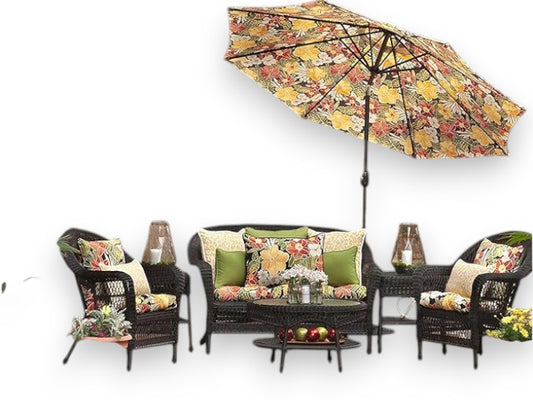 Pillow Perfect Tropic Floral Indoor/Outdoor Accent Throw Pillow, Plush Fill, Weather, and Fade Resistant, Throw - 16.5" x 16.5", Black/Green Clemens, 2 Count - Yalz Store