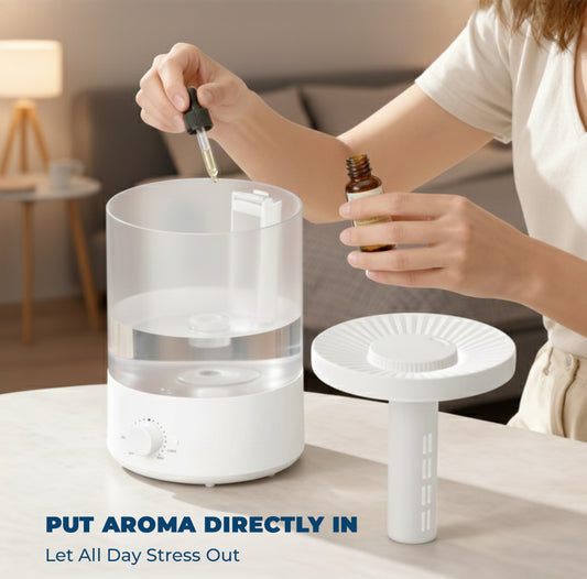 3.5L Cool Mist Ultrasonic Humidifier with Top-Fill Design, Quiet Operation, Essential Oil Diffuser, Night Light & Auto Shut-Off - Yalz Store