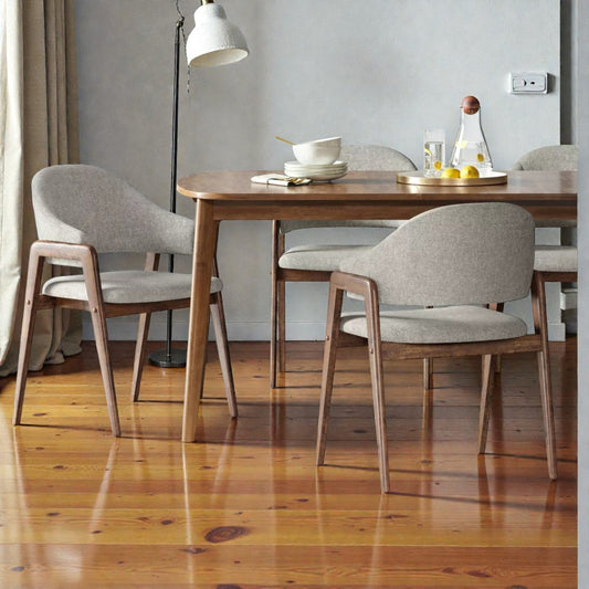 Ingleside Dark Gray Upholstered Dining Chair – Open Back, Modern Armrest, No Assembly - Yalz Store