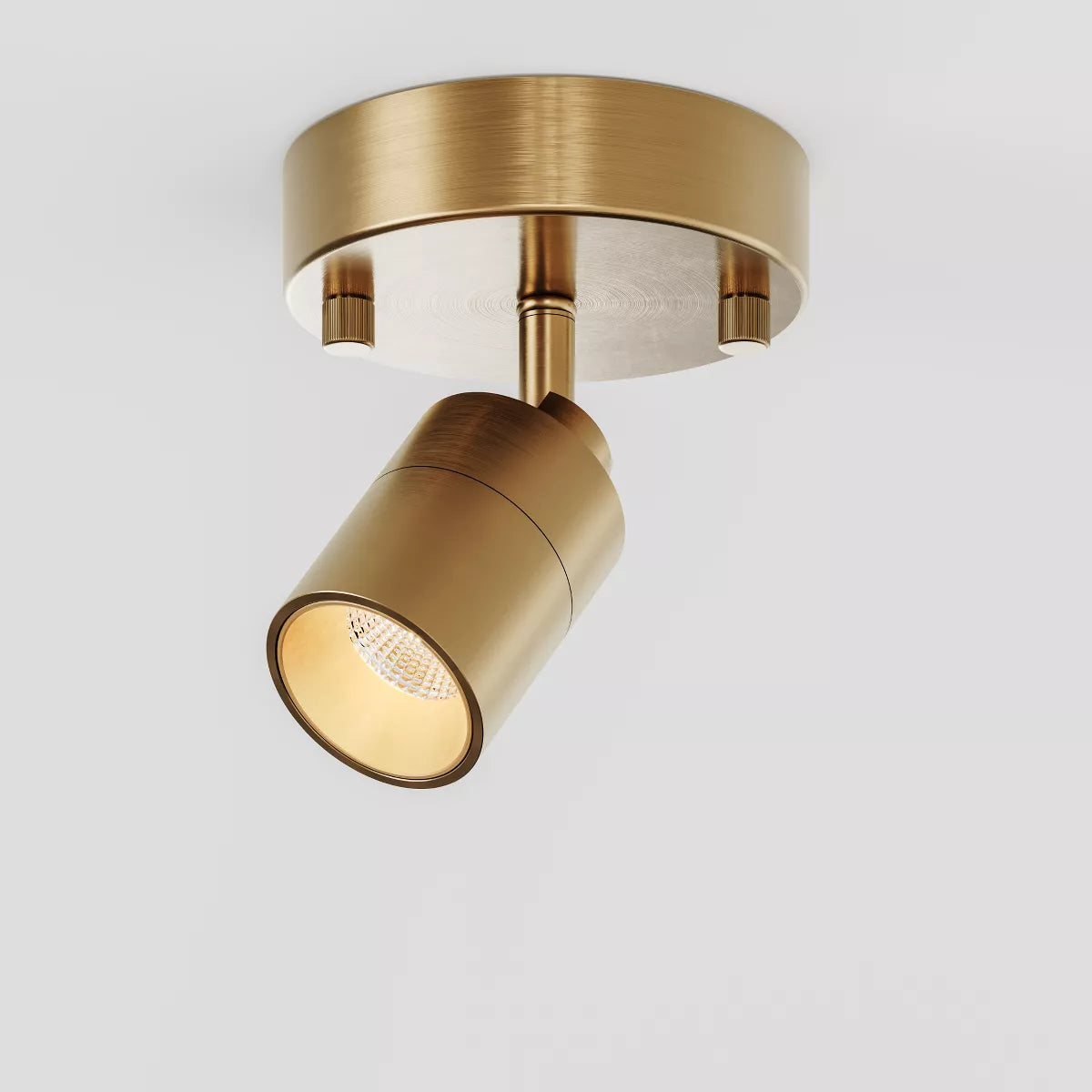 VidaLite Shura - Brushed Brass Integrated LED Spot Light w/Adjustable Head, Fully Rotatable Ceiling Light, 3000k, 490 Lumens