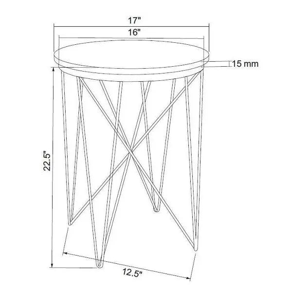 Marble Top Round Table Gold - Threshold: Luxury Glam Steel Frame, No Assembly, Lacquered Finish