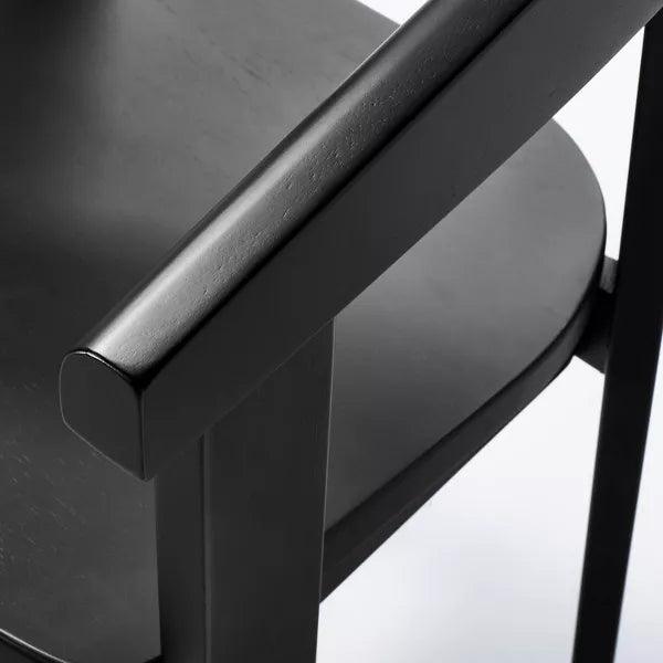 Terra Curved Back Solid Wood Dining Arm Chair - Black | Studio McGee x Threshold