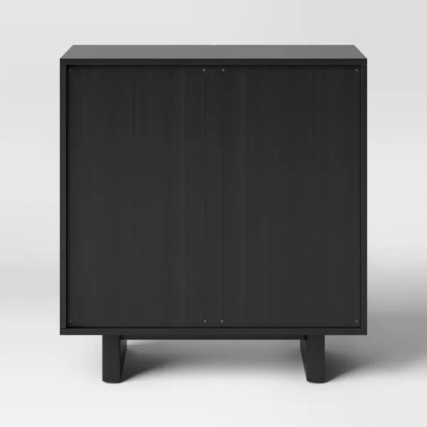 2 Door Fluted Accent Cabinet Black - Threshold