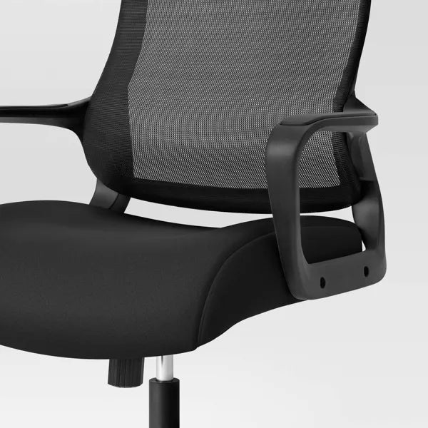 Comfort Dorm Office Chair Black - Room Essentials: Ergonomic, Adjustable, Mesh Back, 5-Wheel Base