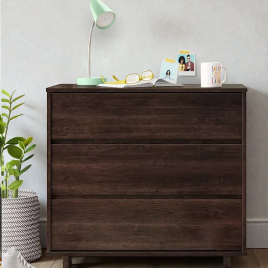 Modern 3-Drawer Dorm Dresser – Espresso Finish, Compact Storage, CARB Certified - Yalz Store
