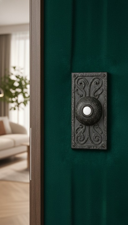 Surface Mount Push Button Switch, Decorative Push Button Control, Dark Black Finish, PB3037-WB Style