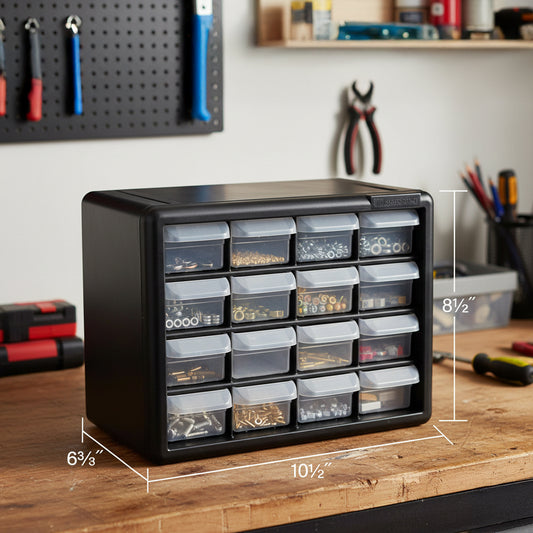 Plastic Drawer Storage Cabinet – 16 Drawers