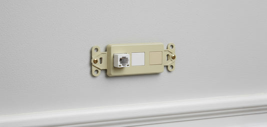 Decora 3-Port Keystone Insert, Modular Wall Plate Insert for Data, Audio & Video Connections, Ivory