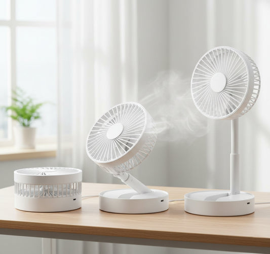 12″ Collapsible Cordless Fan – USB & Battery Powered, 2-Speed - Yalz Store