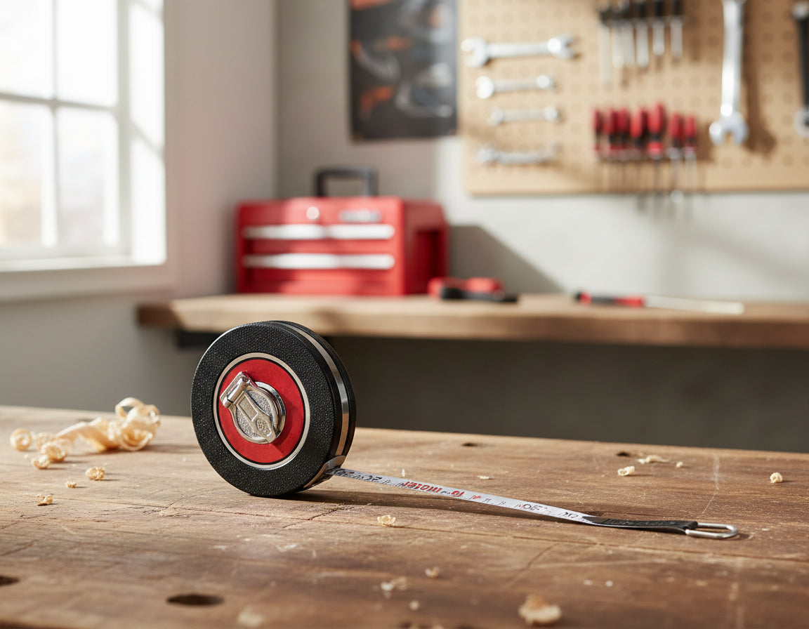 50 ft / 15 m Closed Reel Measuring Tape – Dual-Sided Long Measuring Tape with Hand Crank, Feet & Meter Scale for Track, Field & Landscaping - Yalz Store