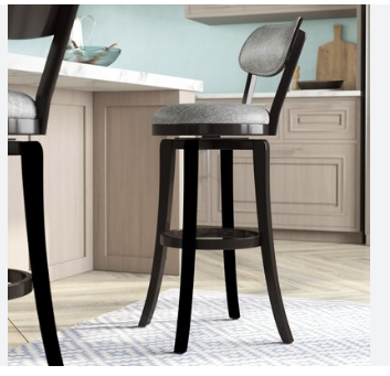 25" Swivel Counter Bar Stool, Gray Upholstered Seat & Back – Dark Wood Base – Limited Time Offer – Free Shipping USA - Yalz Store