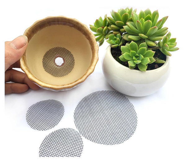 60 PCS Flower Pot Mesh Pads – 4-Inch Round Drainage Hole Screens for Planters & Garden Pots – Breathable Plastic Grid Mats - Yalz Store
