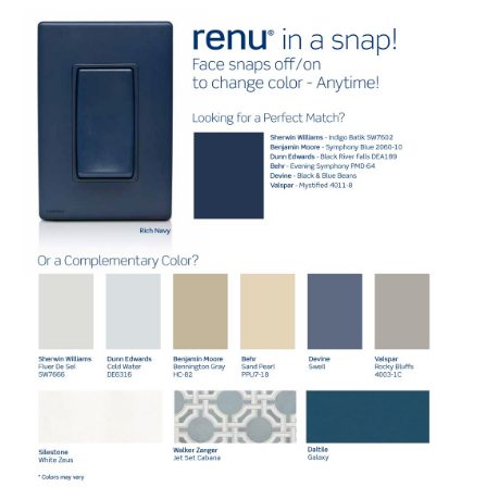 3-Way Decorator Light Switch, 15 Amp 120/277V Rocker Switch for Multi-Location Control, Renu Style Wall Switch, Rich Navy - Yalz Store