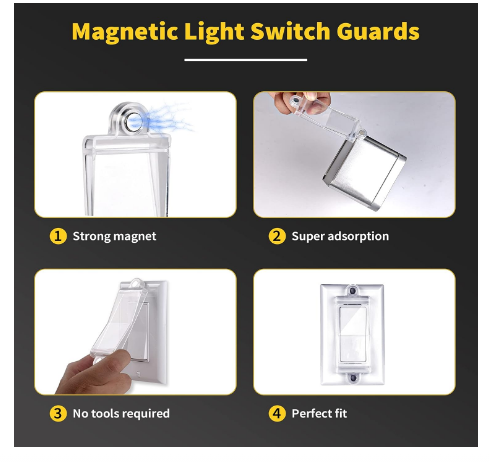 Clear Light Switch Guard Cover for Flat Wall Switches, Child Safety Switch Protector, Transparent Outlet Switch Cover, 1 Piece - Yalz Store