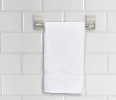 Command Towel Holder, Satin Nickel Finish, Damage-Free Wall Mounted Towel Hook for Bathroom & Kitchen - Yalz Store